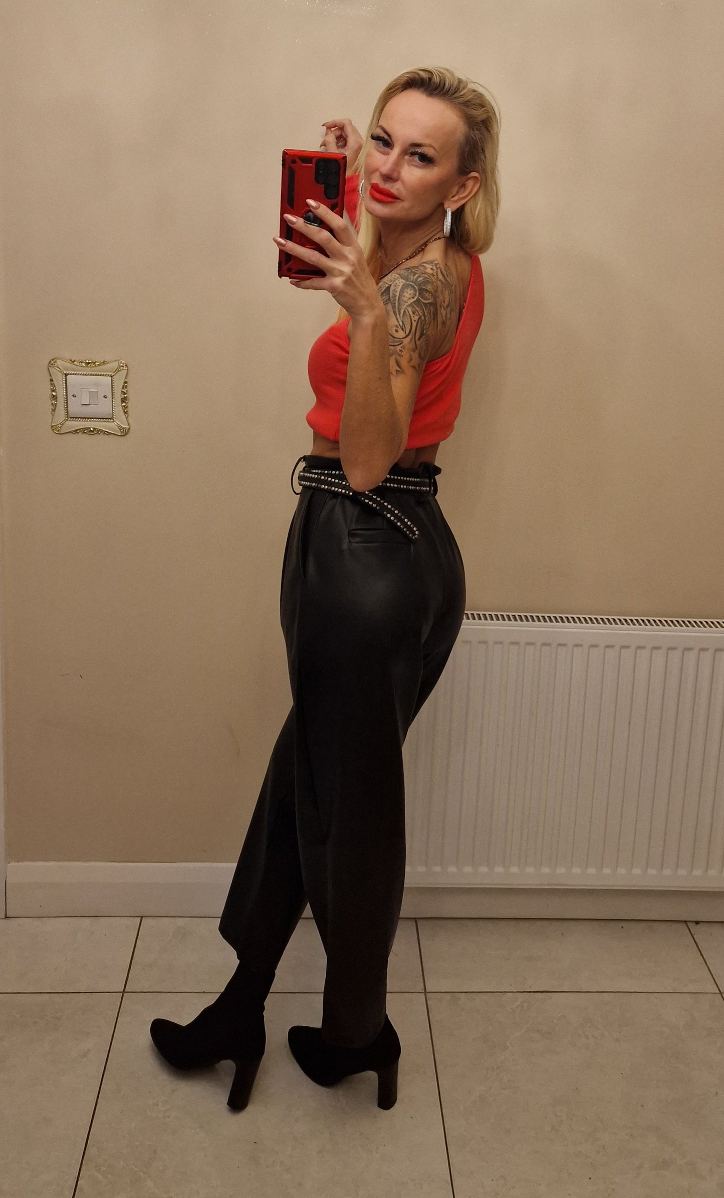 Eco Leather Trousers From Italy