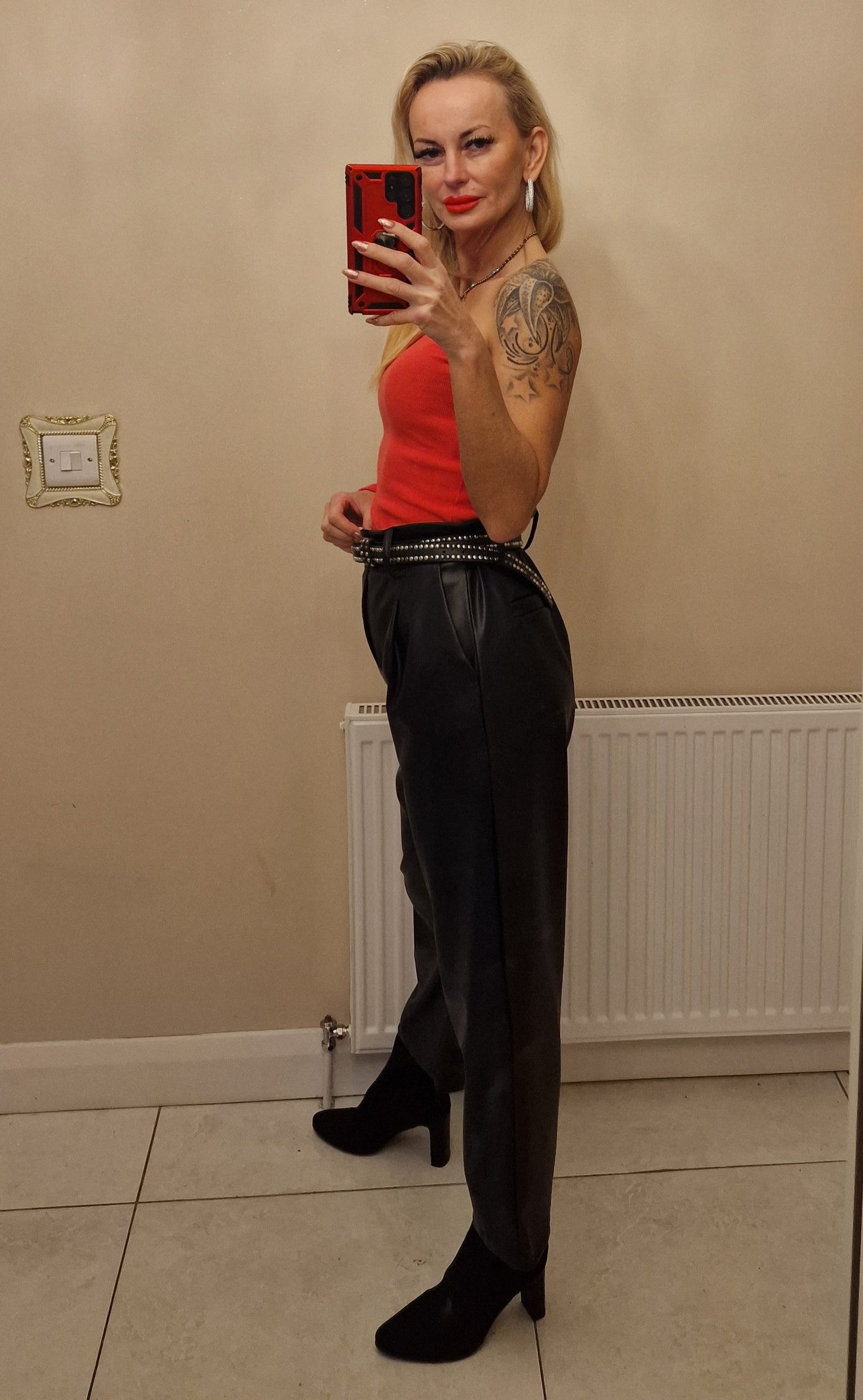 Eco Leather Trousers From Italy