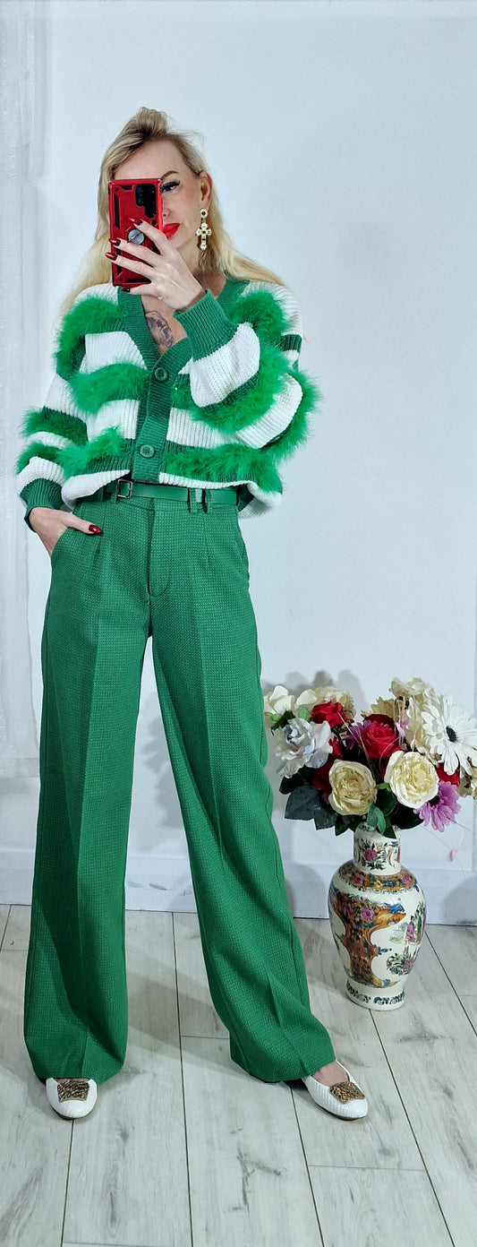 Green Straigh Legs Trousers