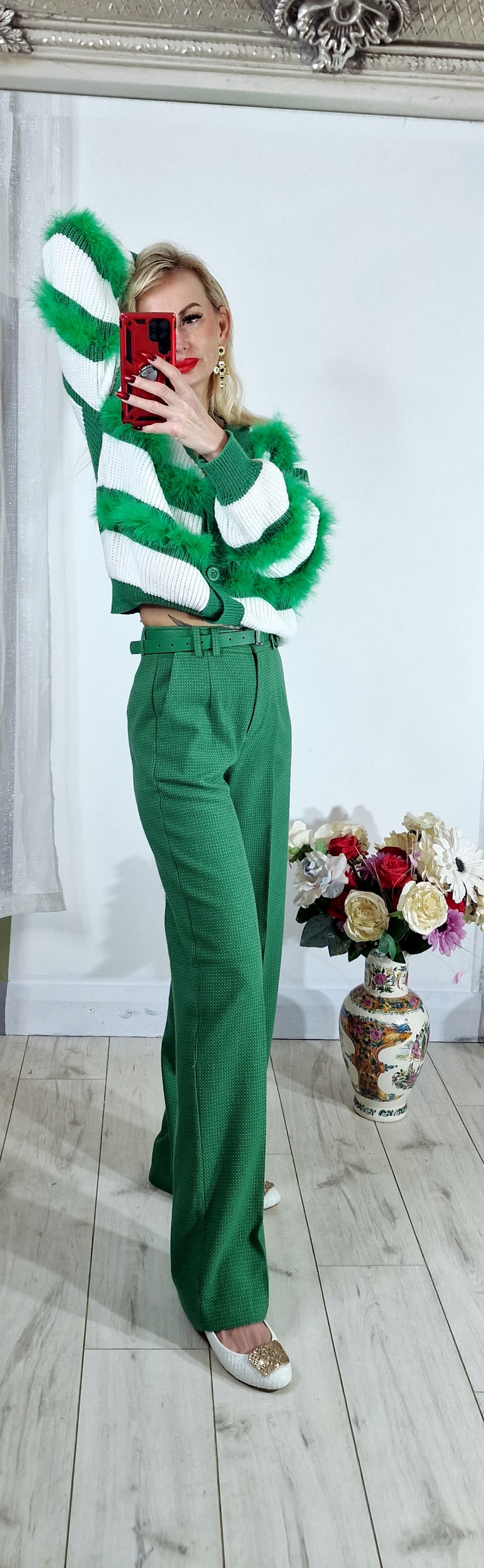 Green Straigh Legs Trousers