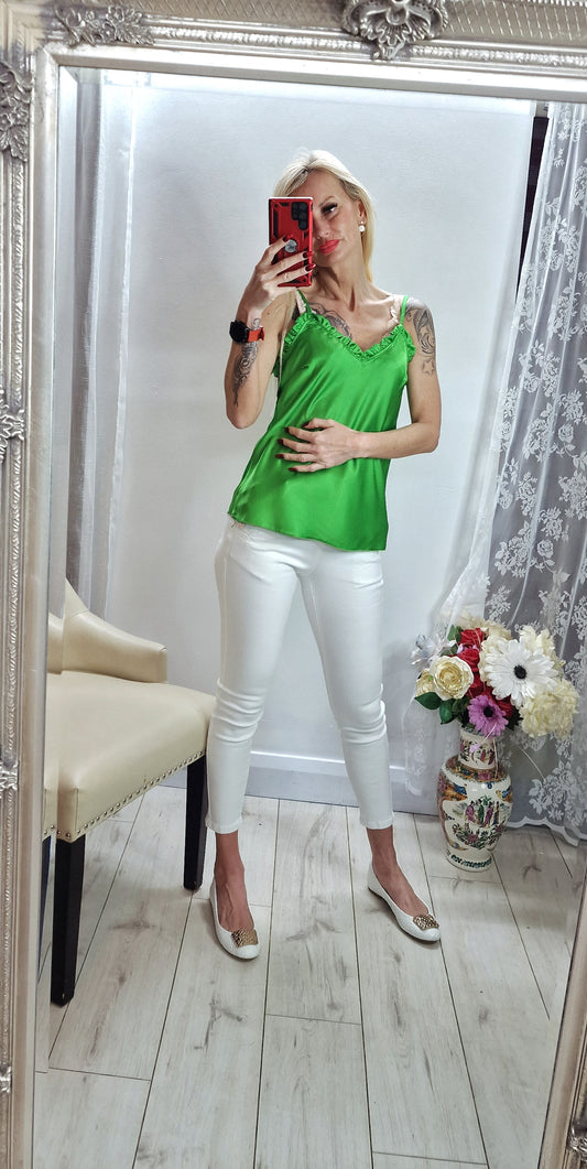 Green Satin Top