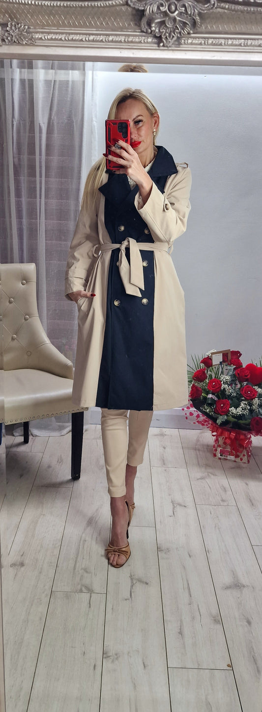 Two Colours Trench Coat