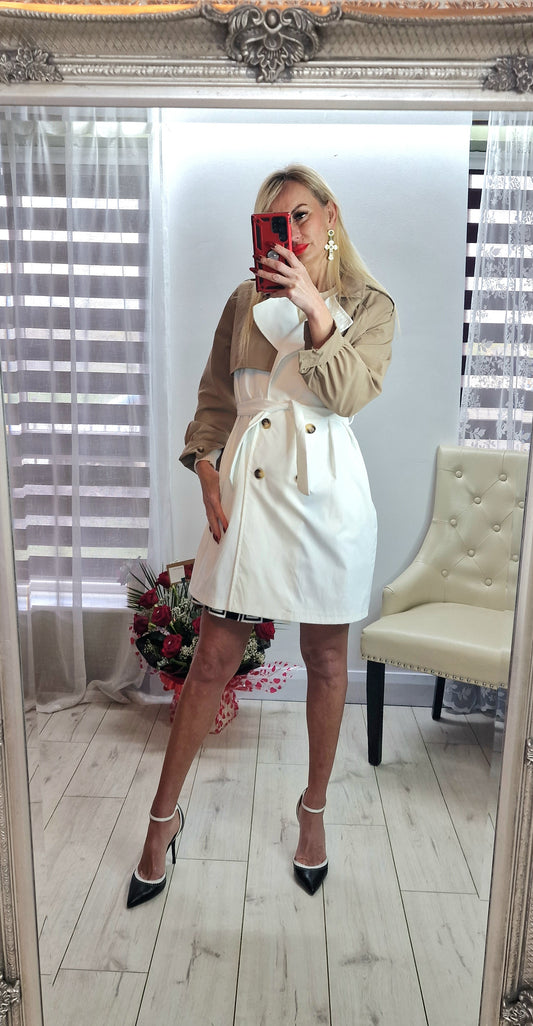 Short Two Colour Trench