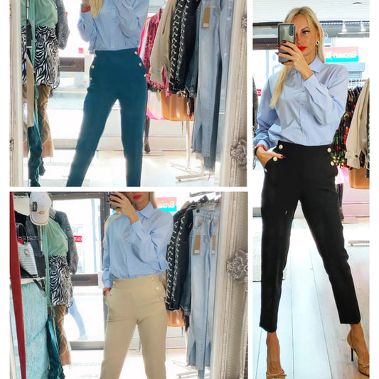Kardiashian Trousers- Black, Beige, Sea Green